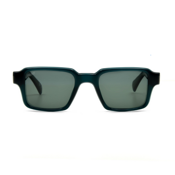 Blurr Eyewear in the dance teal rave sunglasses, front view